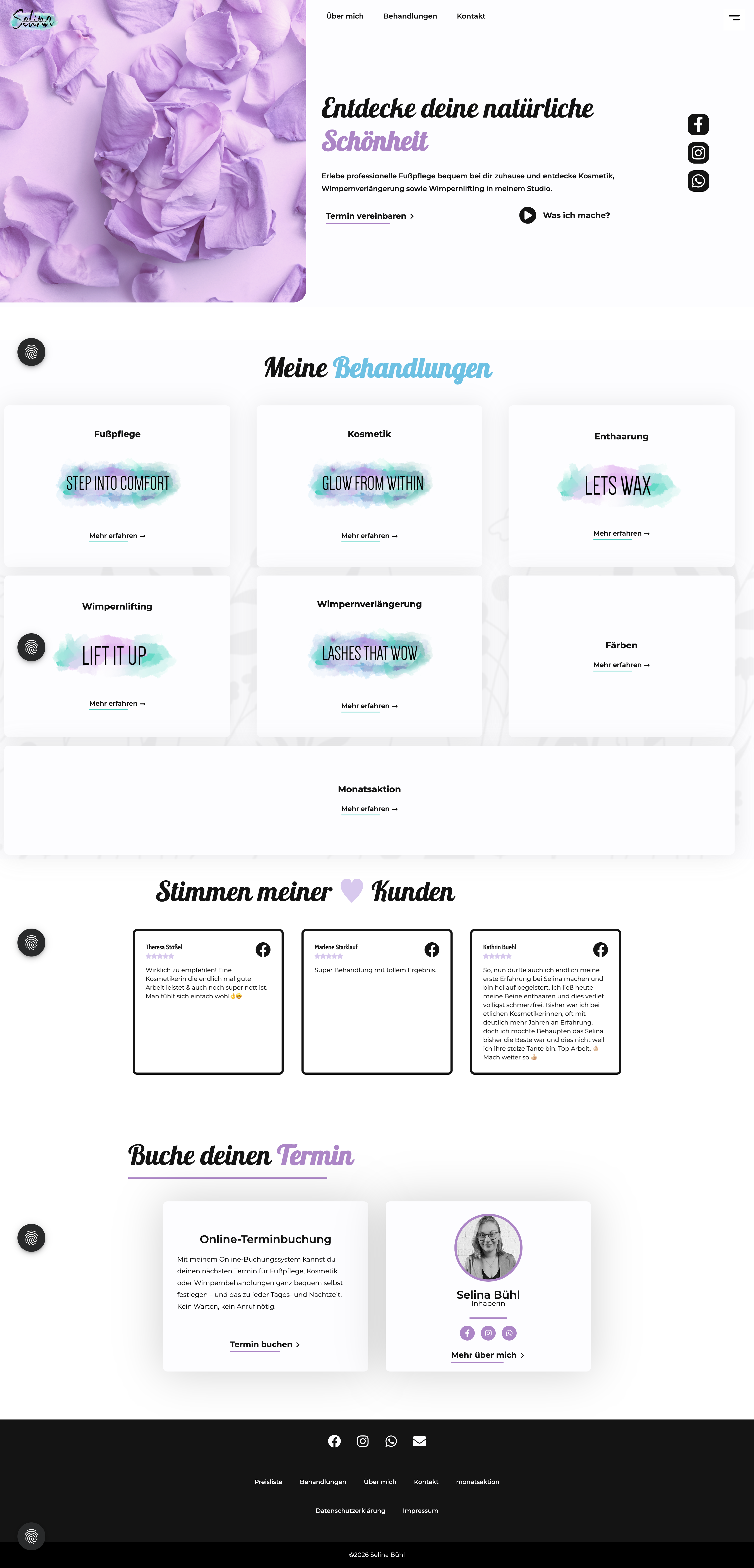 Vorher — alte Website auf Jimdo